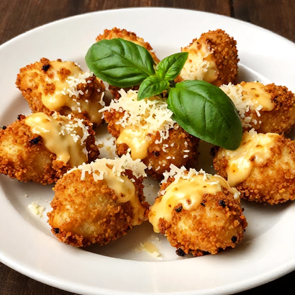 Plated Air Fryer Chicken Parmesan Bites