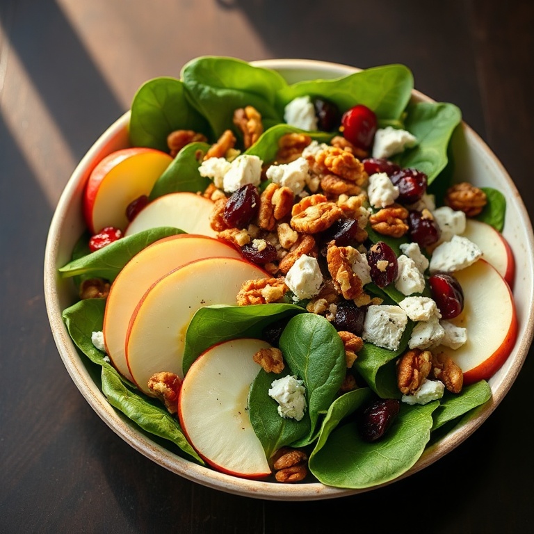 Apple Walnut Spinach Salad