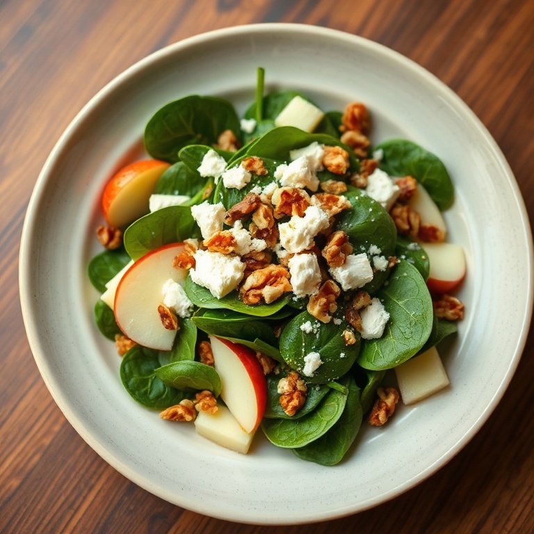 Apple Walnut Spinach Salad