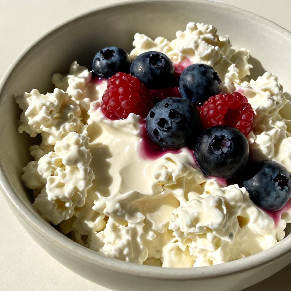 berry cottage cheese bowl