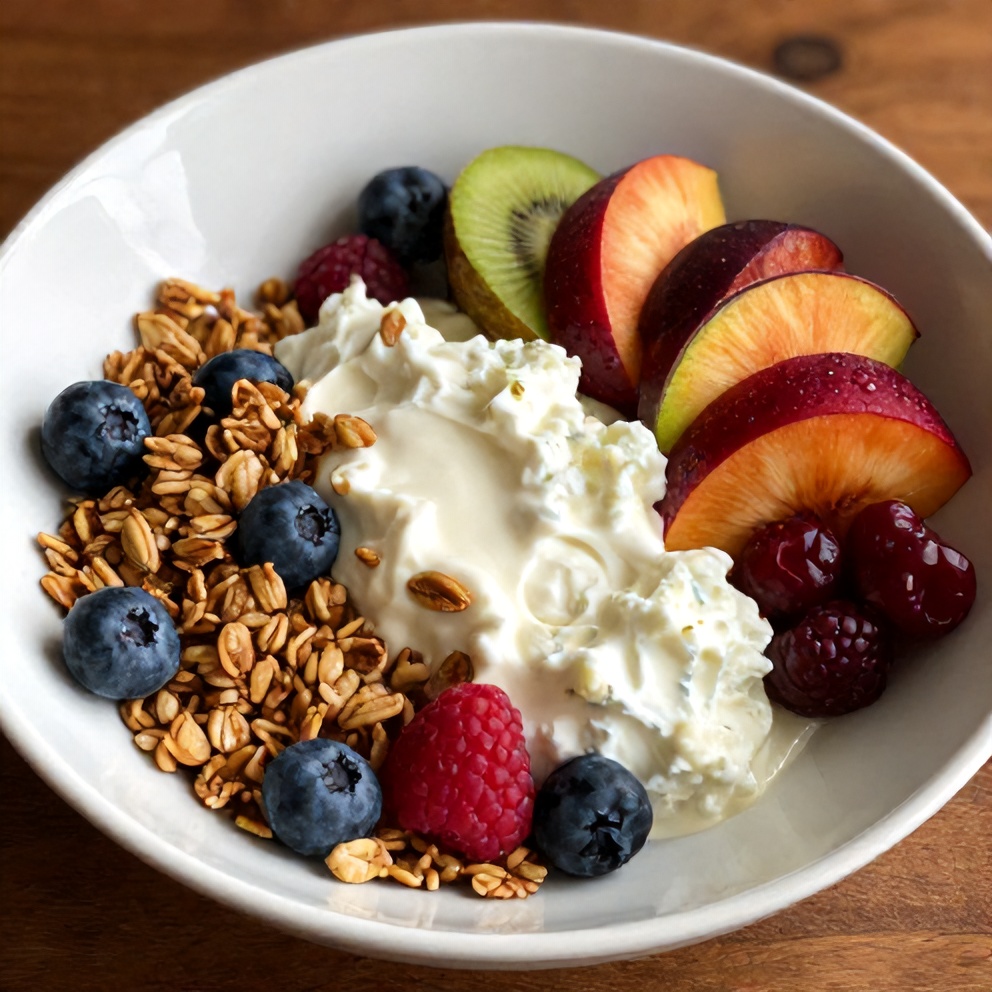 Plated Berry Cottage Cheese Bowl