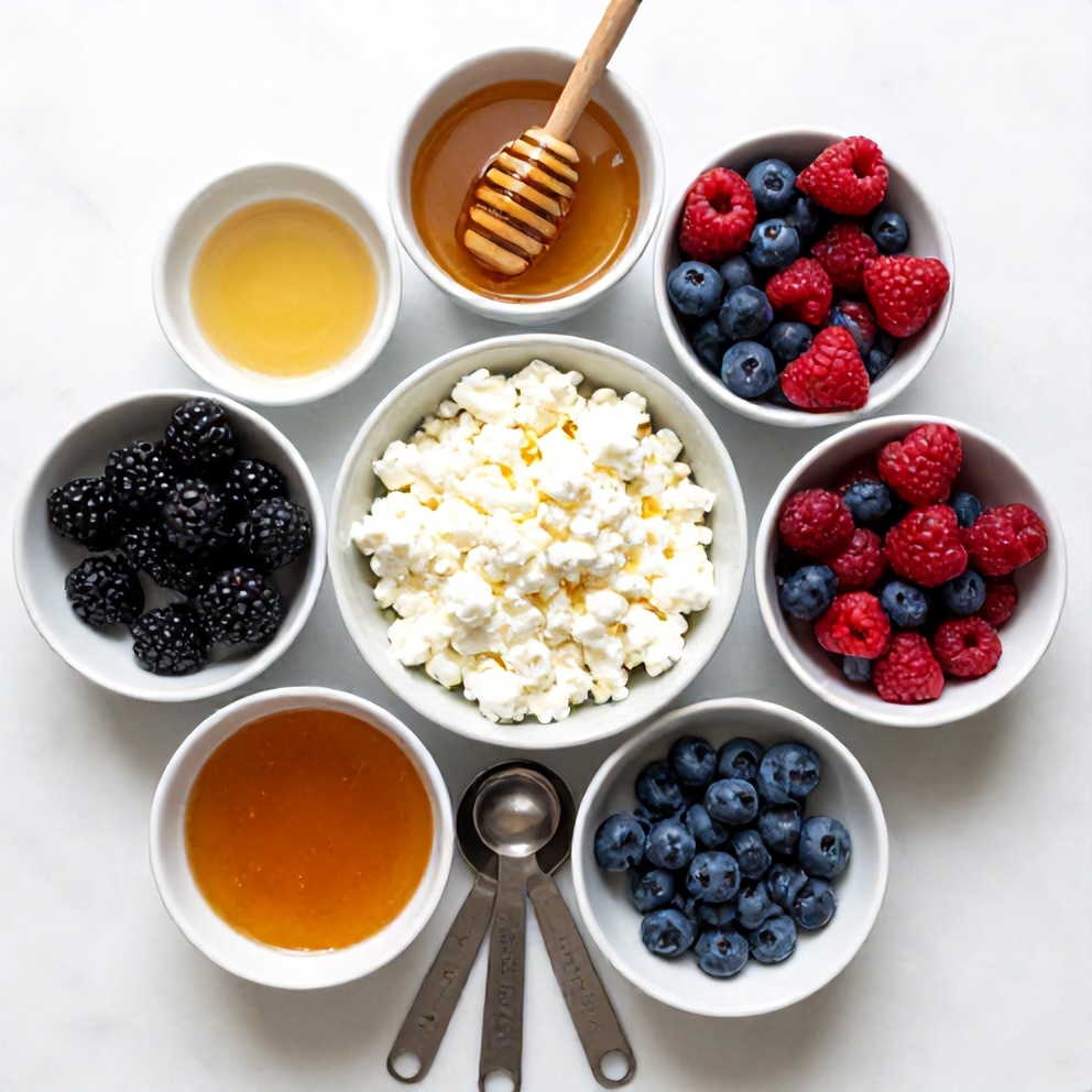 Raw Ingredients for Berry Cottage Cheese Bowl