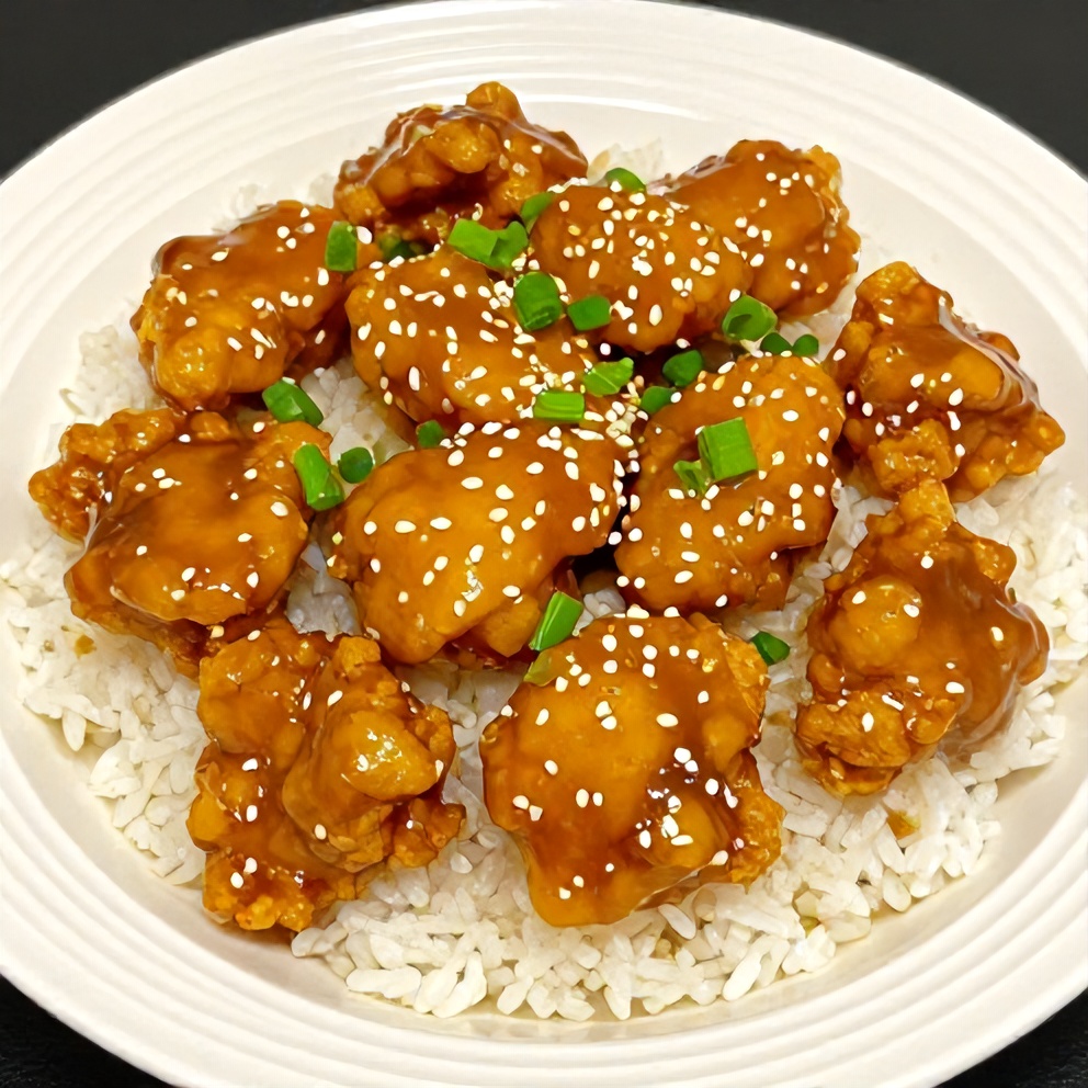 Plated serving of Better Than Takeout Orange Chicken