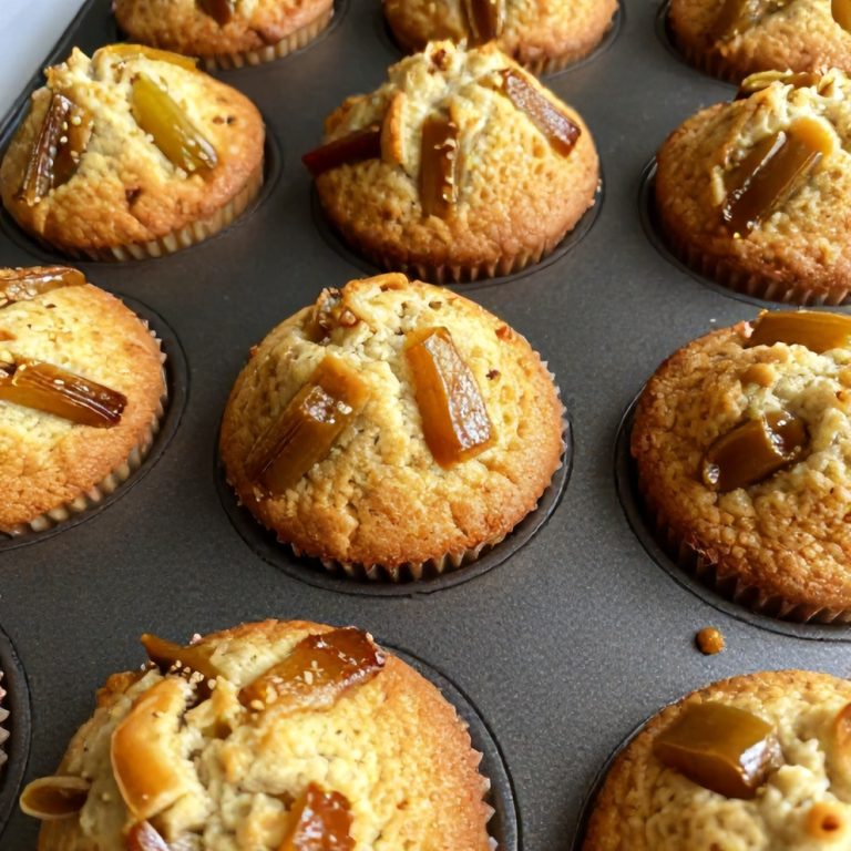 Caramelized Rhubarb Muffins