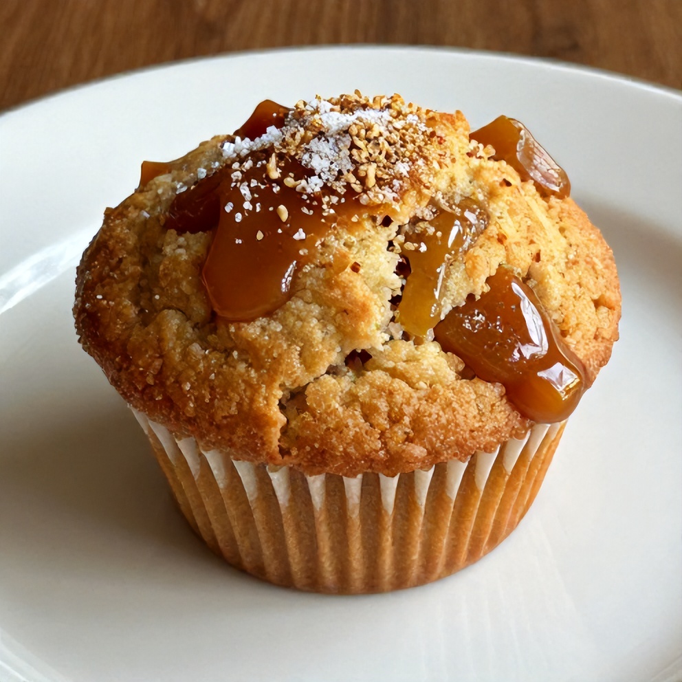 Freshly Baked Caramelized Rhubarb Muffins