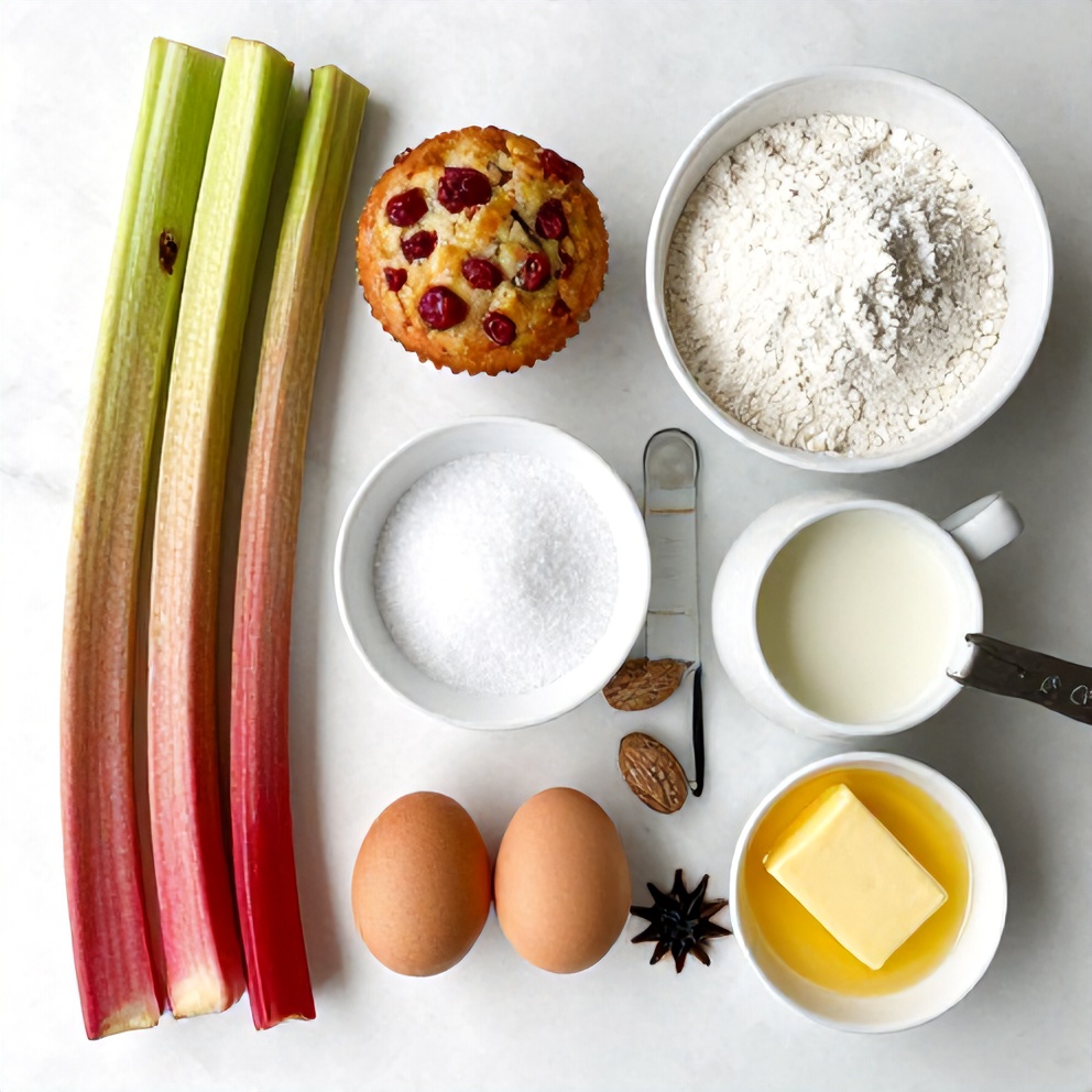 Caramelized Rhubarb Muffins Ingredients