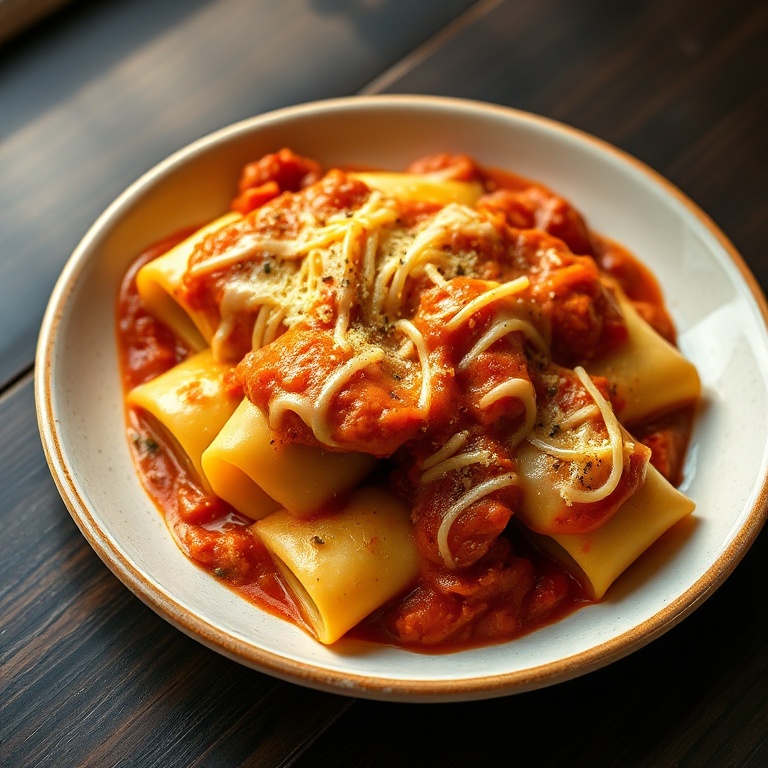 cheesy baked mostaccioli