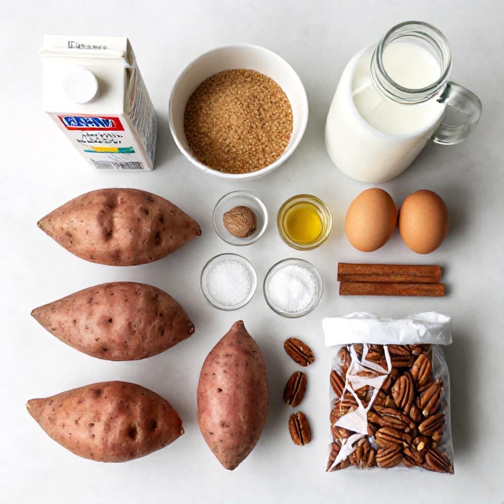 Raw Ingredients for Classic Sweet Potato Casserole