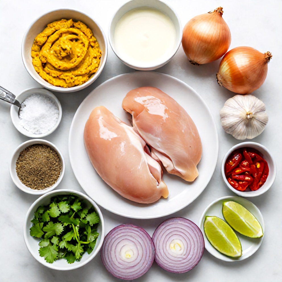 Raw ingredients for Creamy Ají Amarillo Chicken