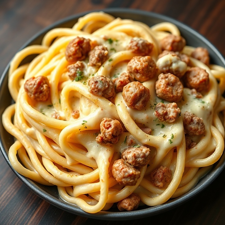 Creamy Alfredo Pasta with Italian Sausage