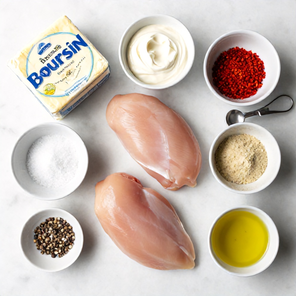 Raw ingredients for Creamy Boursin Chicken