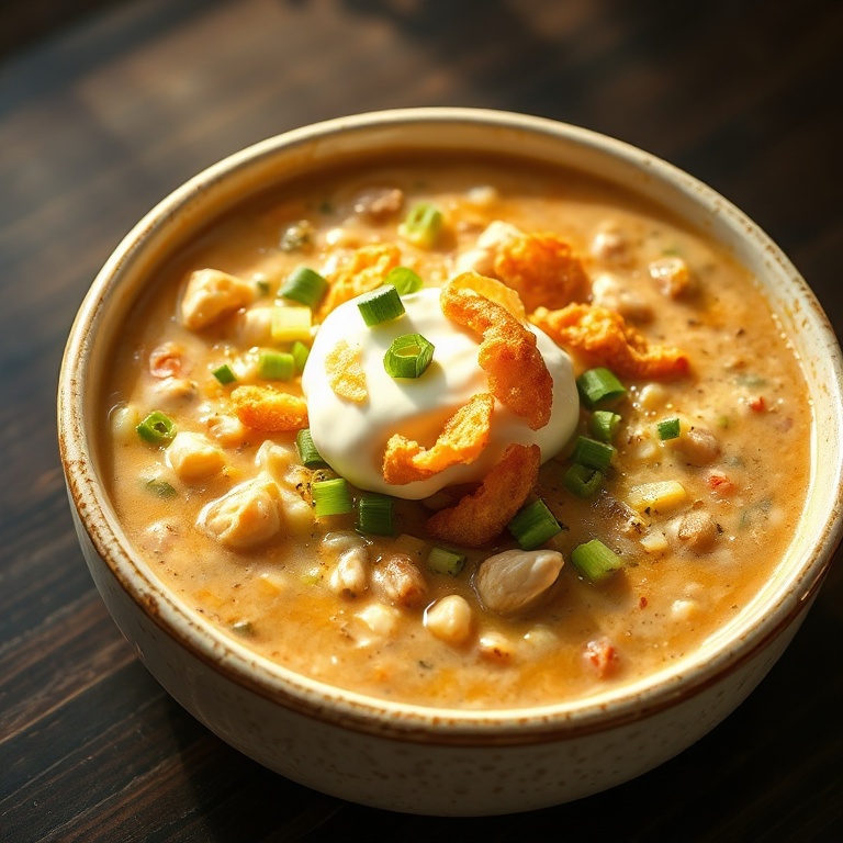 Creamy Cajun White Chicken Chili