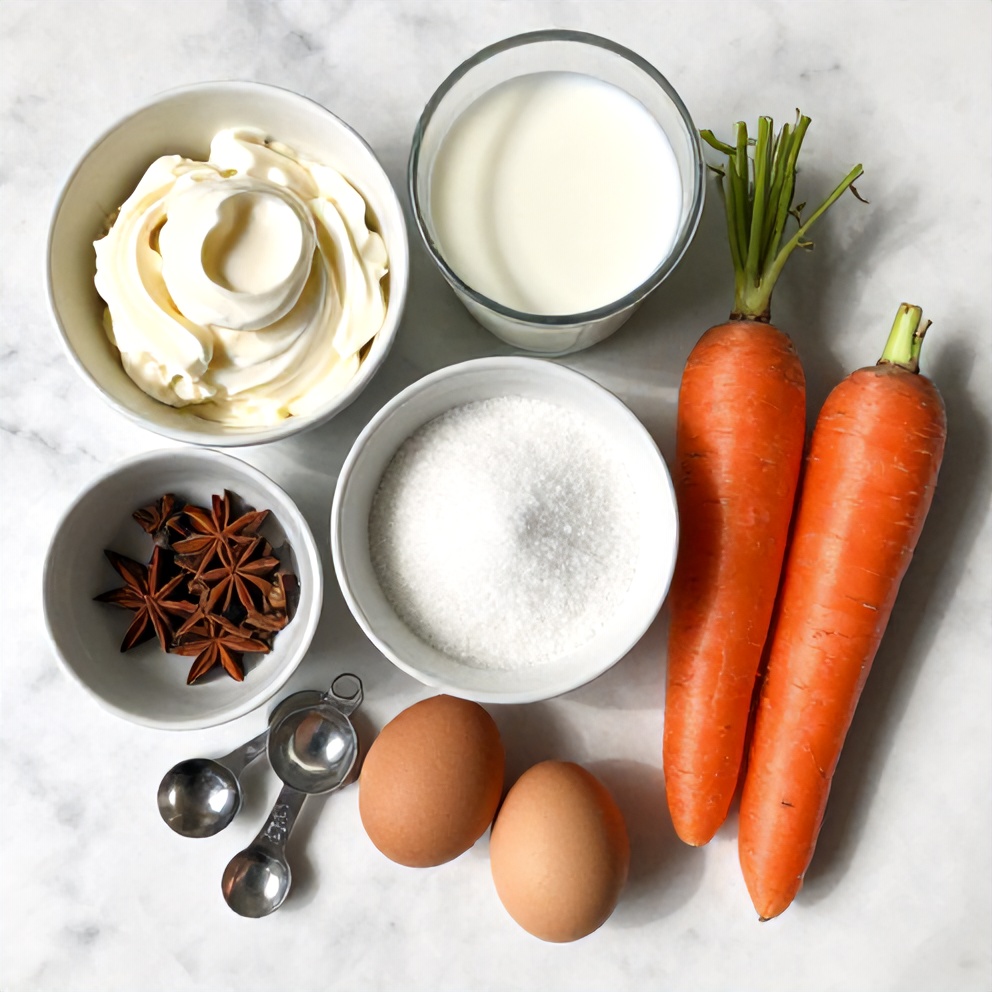 Raw Ingredients for Carrot Cake Ice Cream