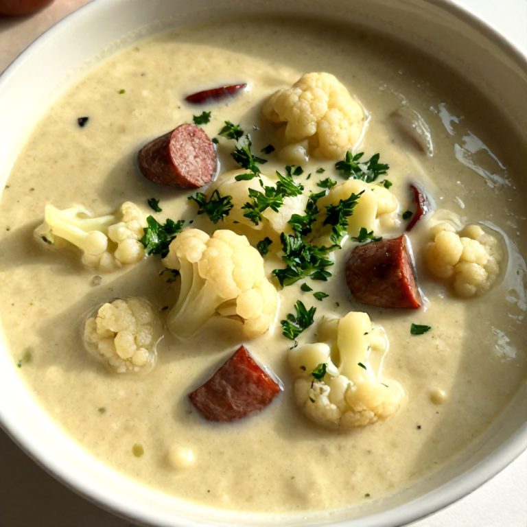 Creamy Cauliflower Sausage Kale Soup