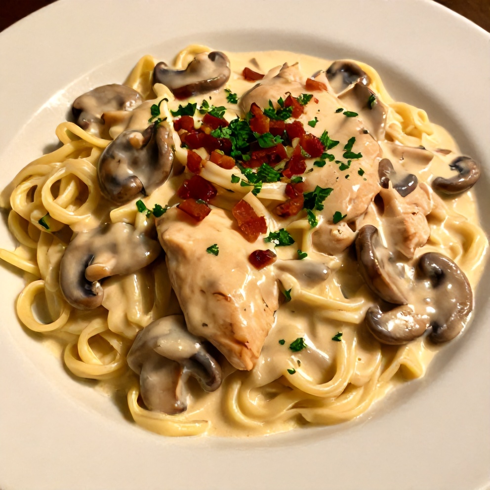 Finished Creamy Chicken Stroganoff