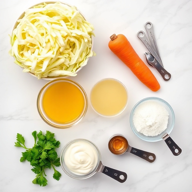 Ingredients for Creamy Coleslaw Recipe