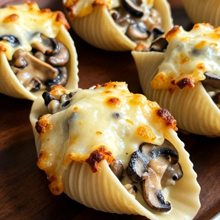 creamy garlic mushroom stuffed shells