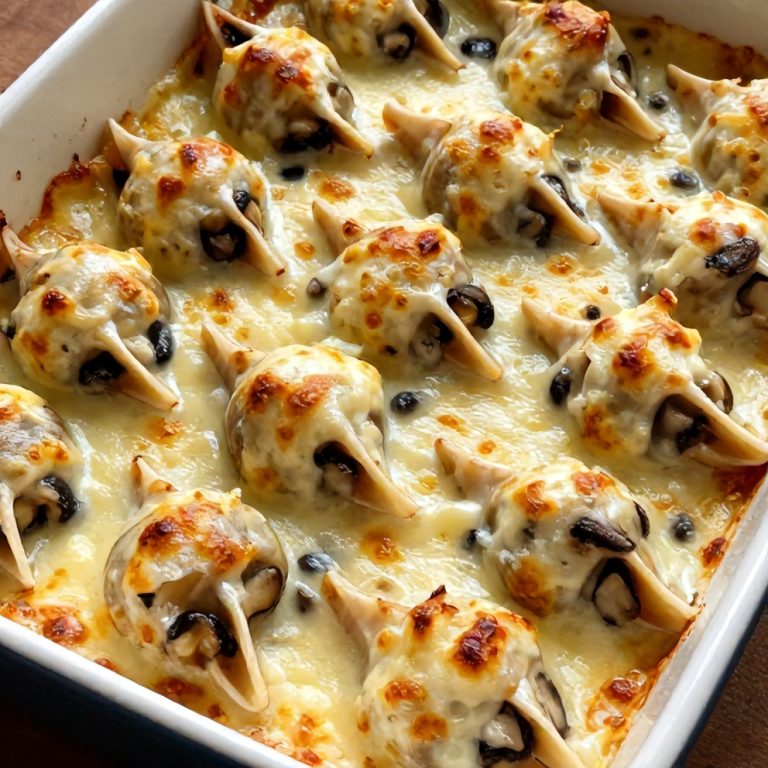 creamy garlic mushroom stuffed shells