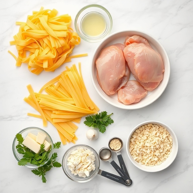 Ingredients for Creamy Garlic Parmesan Chicken Pasta