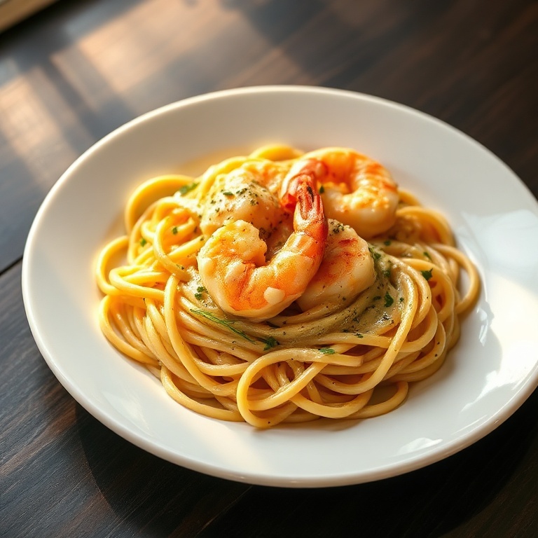 Creamy Garlic Shrimp Pasta
