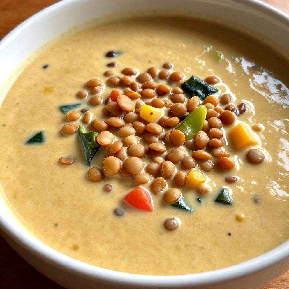Creamy Moroccan Harissa Lentil Soup