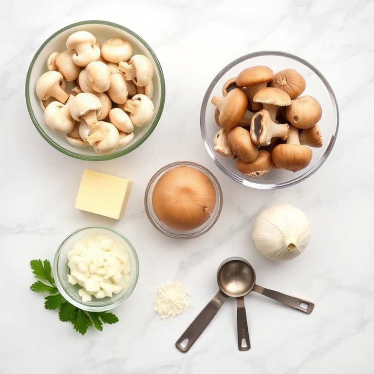 Ingredients for Creamy Mushroom Sauce for Steak