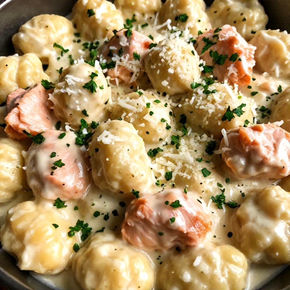 creamy smoked salmon gnocchi