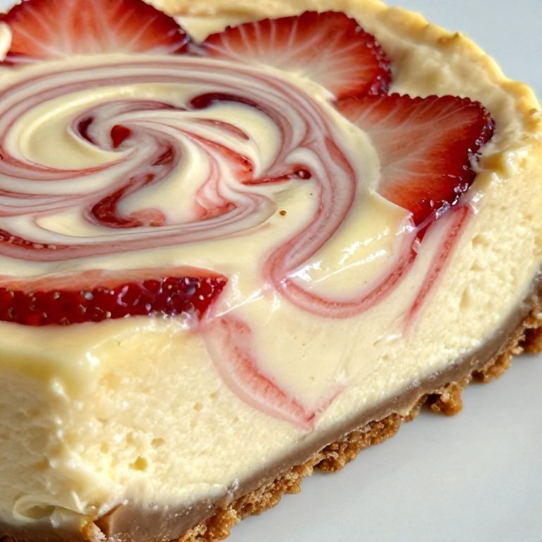 Creamy Strawberry Swirl Cheesecake