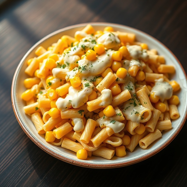 creamy street corn pasta salad