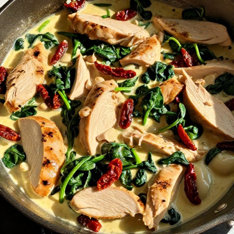 Creamy Sun-Dried Tomato Chicken Skillet with Spinach