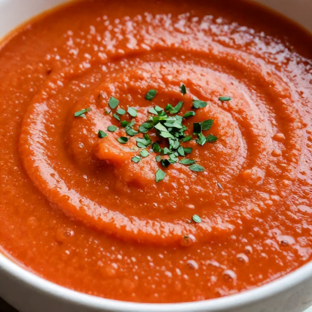 Bowl of Creamy Tomato Soup with Grilled Cheese