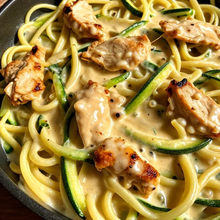 Creamy Zucchini Noodle Chicken Alfredo