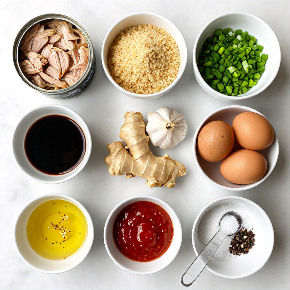 Raw ingredients for Crispy Asian Tuna Cakes
