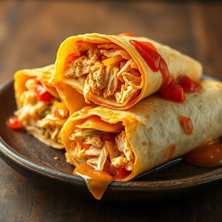 Crispy Chicken Enchilada Crunch Wraps