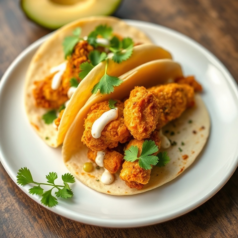 Crispy Dill Pickle Ranch Chicken Tacos
