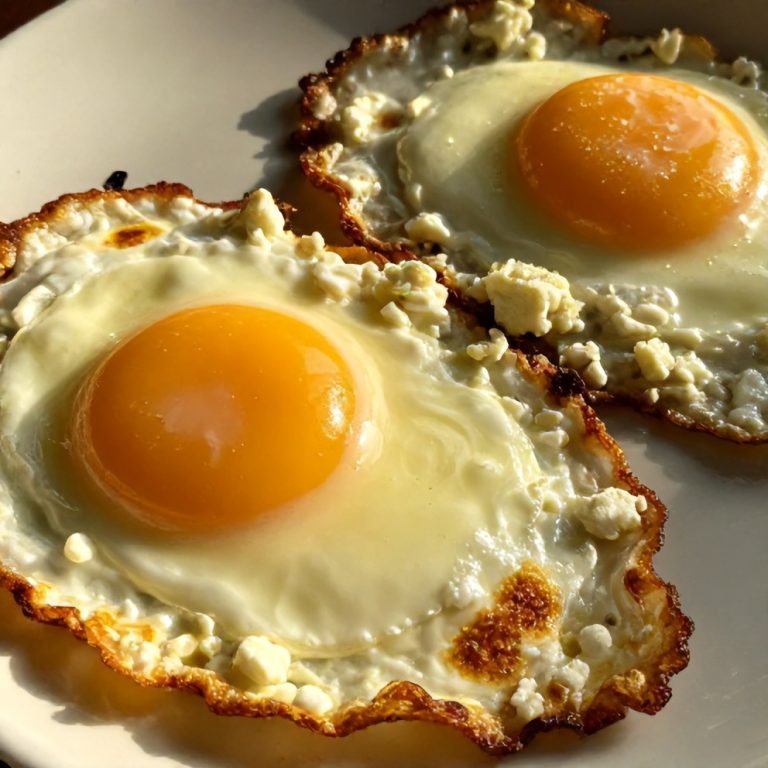 crispy feta fried eggs
