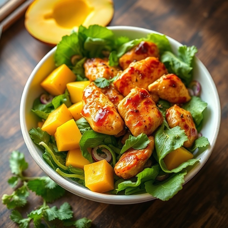 Crispy Glazed Chicken Mango Salad