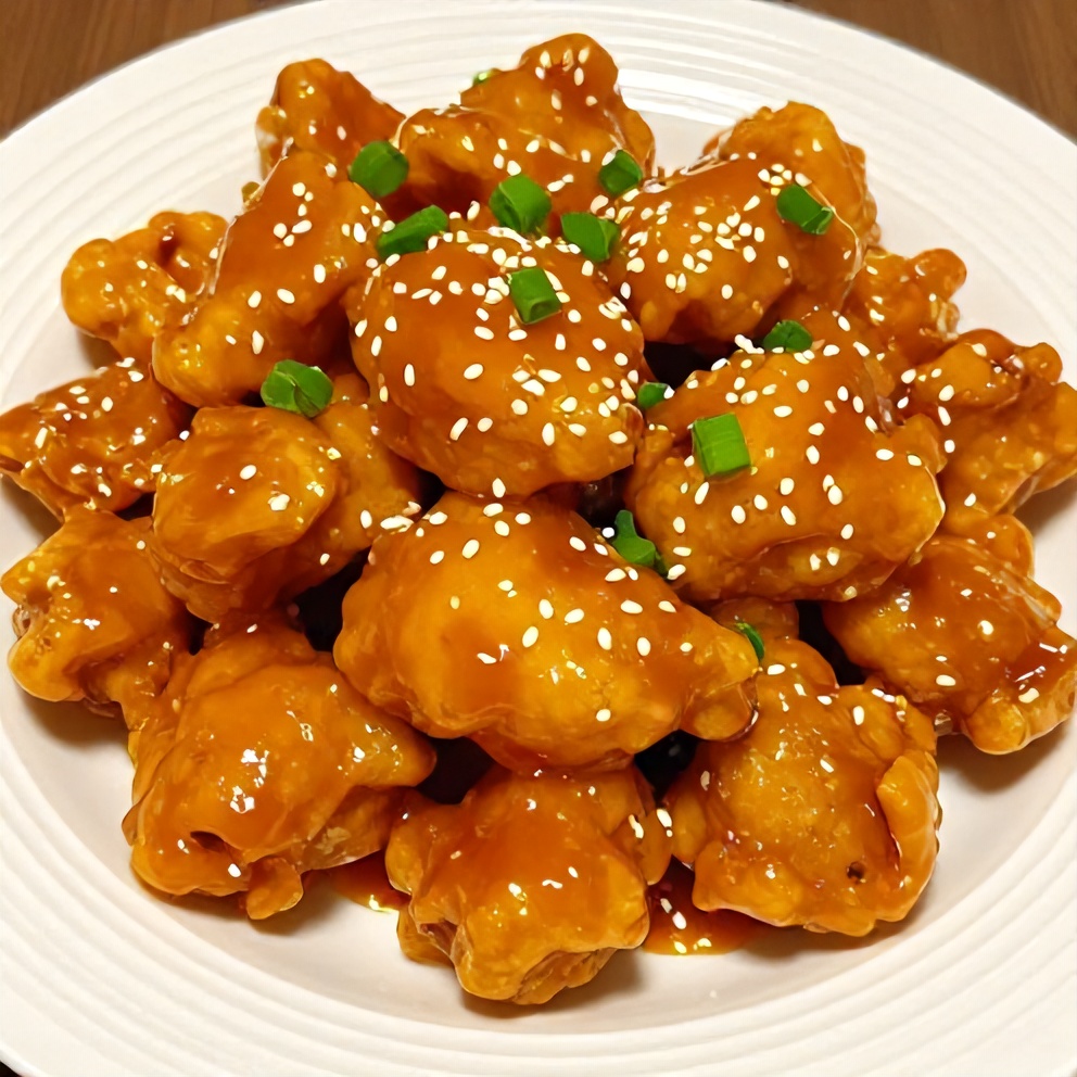 Plated serving of Crispy Gluten-Free Orange Chicken