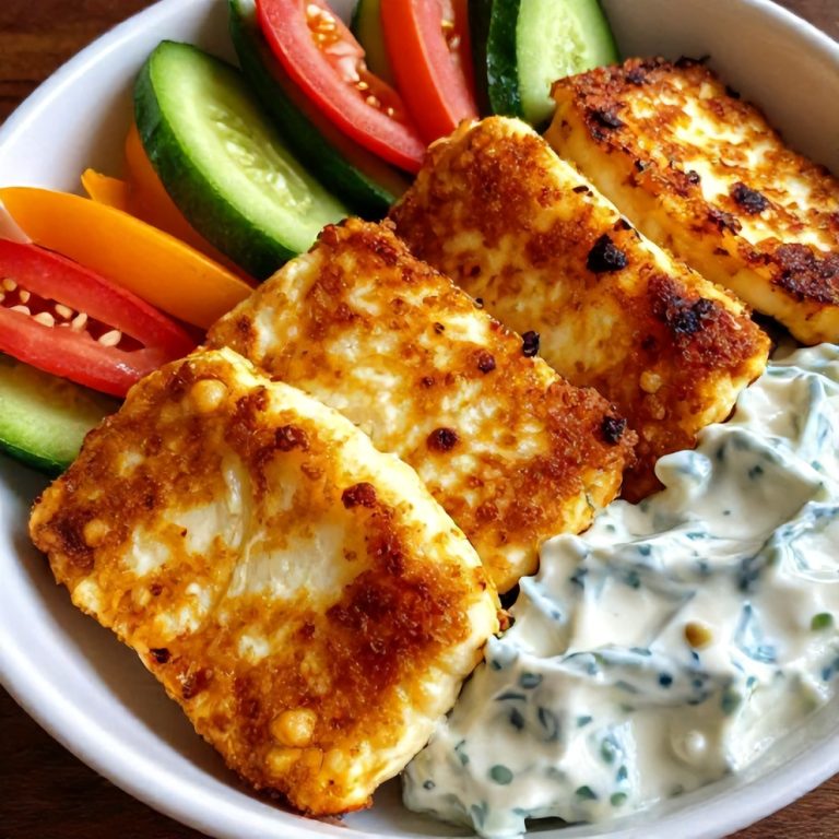crispy halloumi greek power bowl