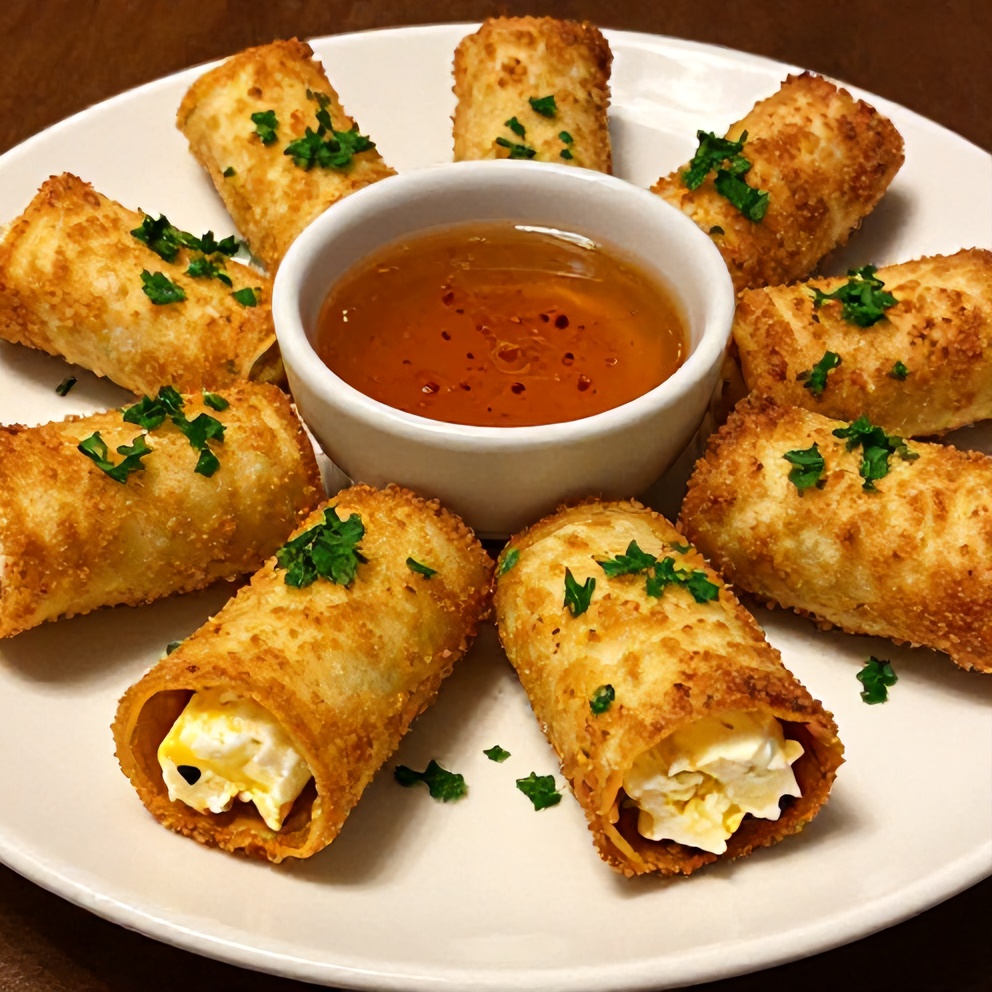 Crispy Oven-Fried Feta Rolls with Spicy Honey Dip