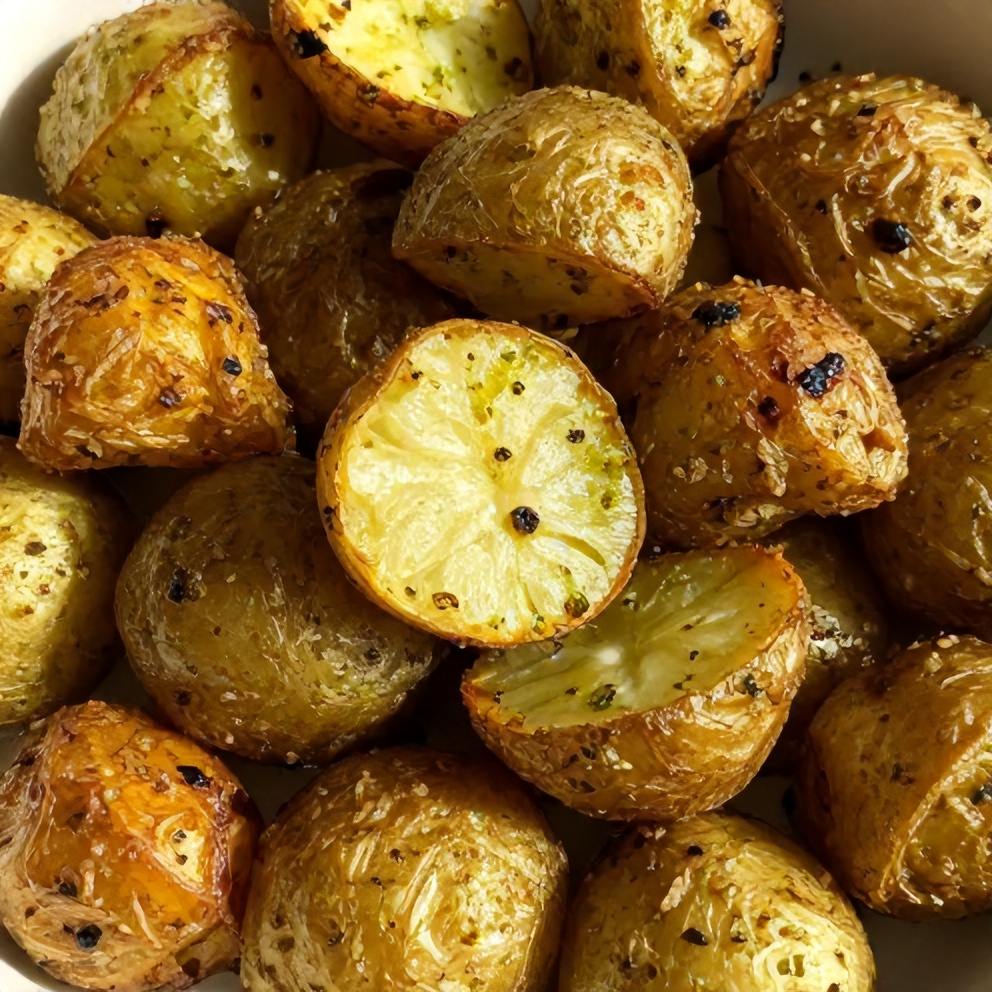 crispy parmesan pesto roasted potatoes