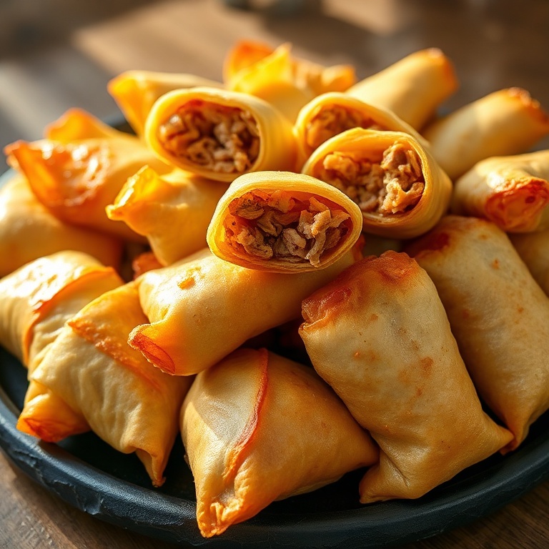 crispy pulled pork egg rolls