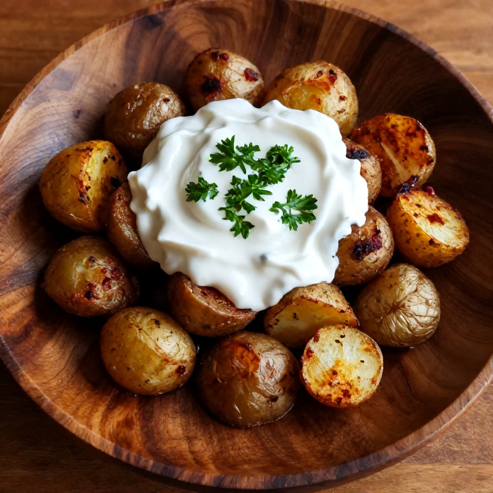 Crispy Za’atar Smashed Potatoes with Creamy Tahini Yogurt