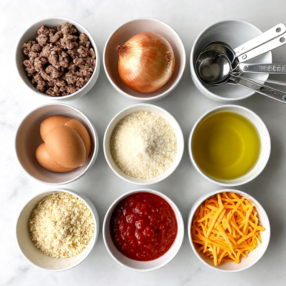 Raw Ingredients for Amish Hamburger Steak Bake