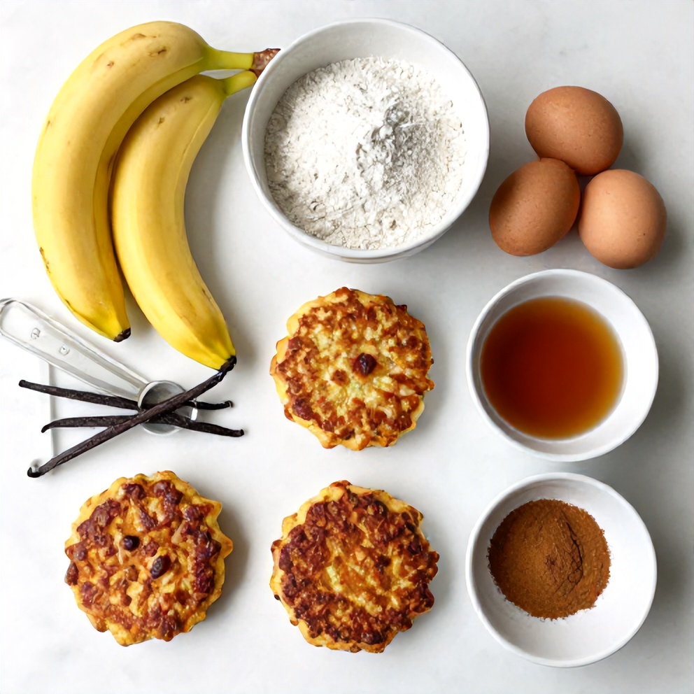 Raw ingredients for baked cinnamon banana fritters