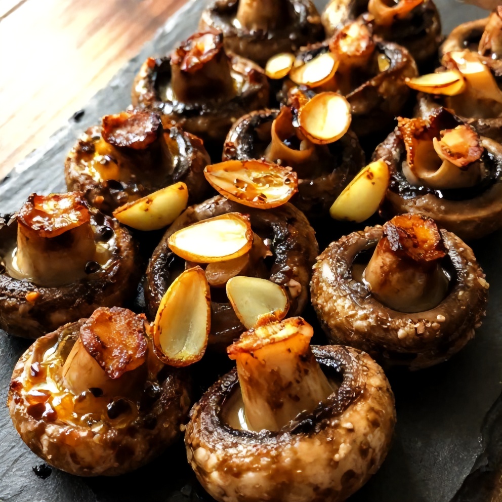 Easy Balsamic Roasted Garlic Mushrooms