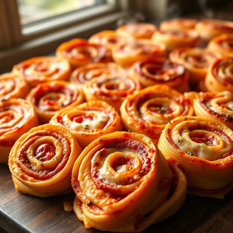 easy beef pepperoni pizza lasagna roll-ups