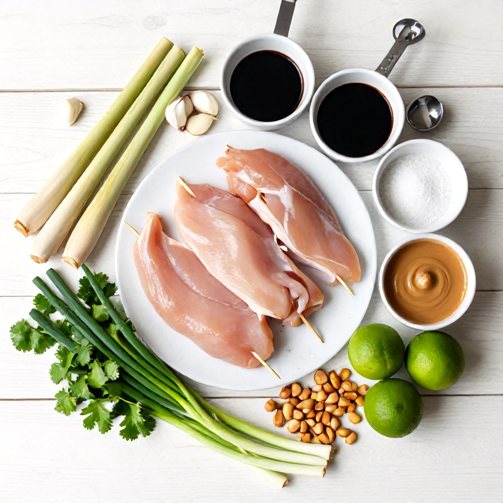 Ingredients for Lemongrass Chicken Skewers with Peanut Sauce