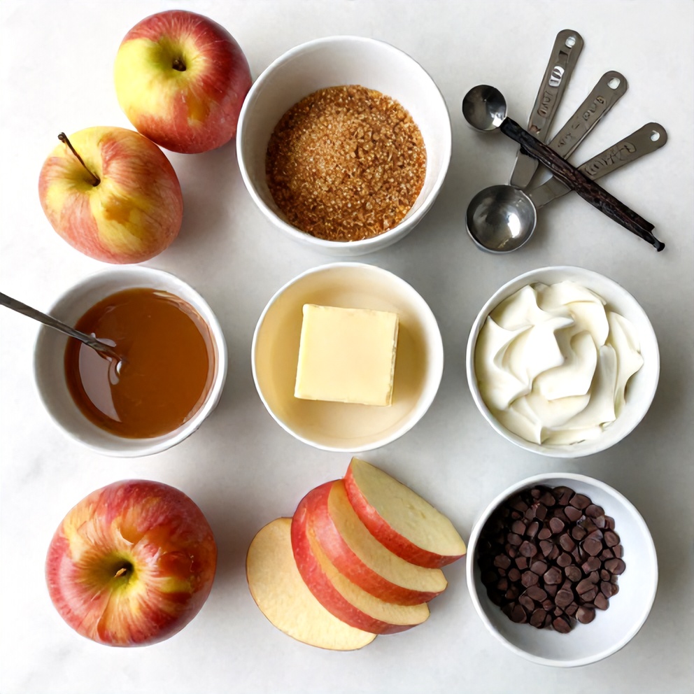 Raw Ingredients for Caramel Apple Slices