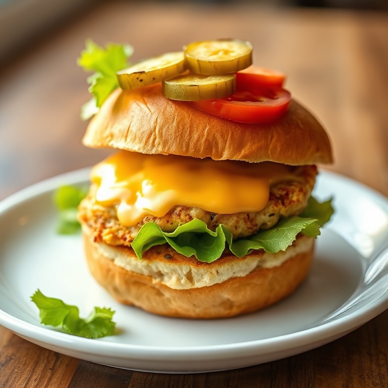 Easy Crispy Cheddar Ranch Chicken Burgers